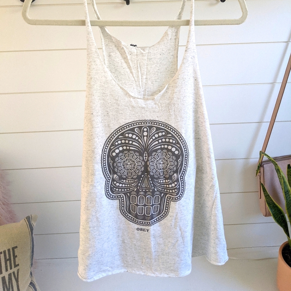 Sugar skull racer back tank